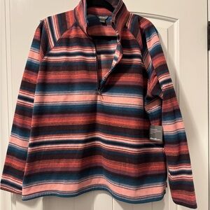 Eddie Bauer Multicolor Striped Fleece Jacket